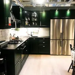 Budbin green kitchen in the interior