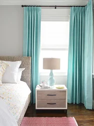 Mint Curtains In The Bedroom Interior