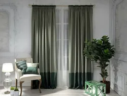 Curtains With A Pattern In The Living Room Interior