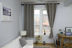 Short curtains for the bedroom up to the window sill photo ideas