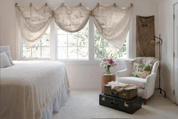 Short curtains for the bedroom up to the window sill photo ideas