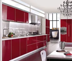 Красно белая кухня в интерьере фото