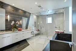 Bathroom made of laminate interior photo