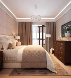 White brown bedroom interior