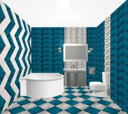 Дизайн Пола Плитка Туалет Ванна