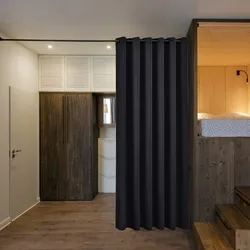 Curtains as a partition in an apartment photo