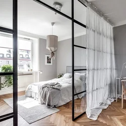Curtains As A Partition In An Apartment Photo