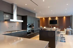 Modern interior of large kitchen