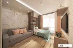 Design Of One-Room Apartments With One Window 18