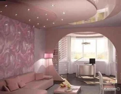 Гостиная Дизайн Розовая