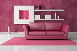 Гостиная дизайн розовая