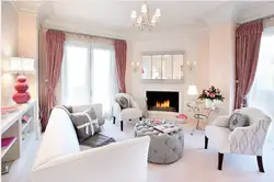 Living Room Design Pink