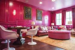 Living Room Design Pink