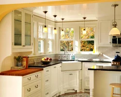Corner kitchen with 2 windows photo