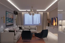 Pentagonal living room design