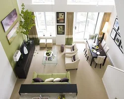 Pentagonal living room design