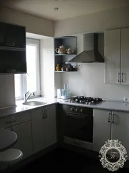 Kitchen by the window in a Khrushchev apartment photo