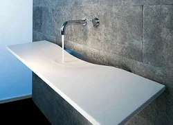 Bathroom sinks made of artificial stone photo
