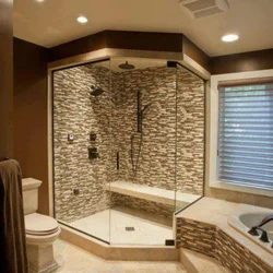 Ванная комната с угловым душем дизайн