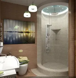 Bathroom with corner shower design