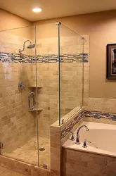 Bathroom with corner shower design