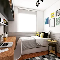 Narrow teenager bedroom design