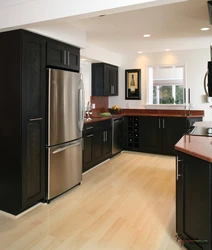 Kitchen design with separate refrigerator