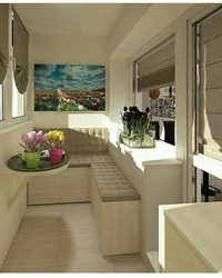 Kitchen on the loggia interior design photo