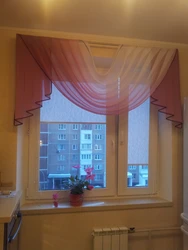 Curtains for the kitchen up to the window sill photo in a modern style