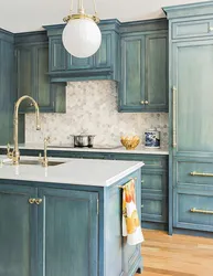 Kitchen interior classic blue