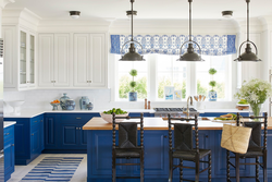 Kitchen interior classic blue
