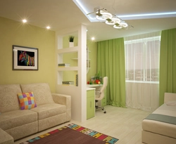 Living room and children's room in one room 18 sq.m. photo