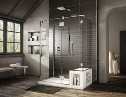 Shower and bath in one interior