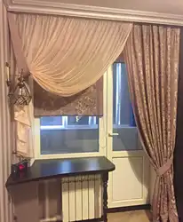 Как оформить балконную дверь на кухне фото