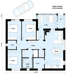 4 otaqlı evin planı şəkil