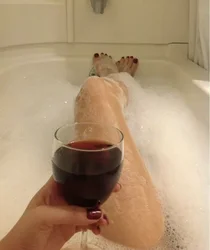 Photo of a bubble bath at home