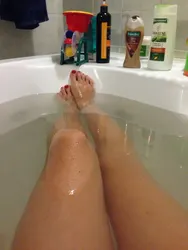 Photo of a bubble bath at home
