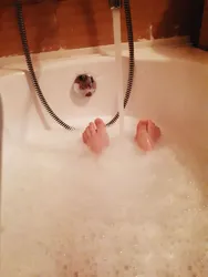 Photo of a bubble bath at home