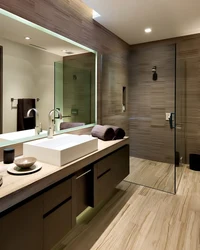 Gray Brown Bathroom Design