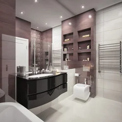 Gray Brown Bathroom Design