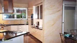 Photo of a kitchen with flexible stone
