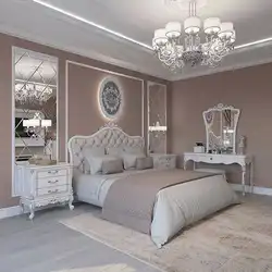 Дызайн спальні ў класічным сучасным