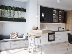 White kitchen in loft interior