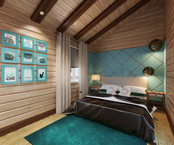 Painting A Bedroom In A Wooden House Photo
