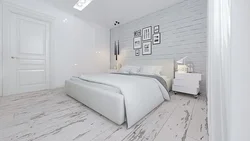 Ламинат серый в интерьере спальни