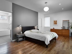 Gray laminate in the bedroom interior