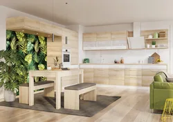 Кухня белый и дерево сочетание в интерьере