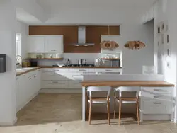 Кухня белый и дерево сочетание в интерьере
