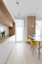Kitchen White And Wood Combination In The Interior