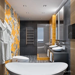 Interior design of bath and toilet in modern style